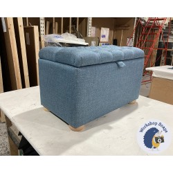 Dean Deep Buttoned Lid Storage Ottoman 79 x 46cm (31 x 18") Fryetts Monmouth Aqua - 1.5ins Light Bun Feet 227505 Dean Deep Buttoned Lid Storage Ottoman 79 x 46cm (31 x 18") Fryetts Monmouth Aqua - 1.5ins Light Bun Feet 227505