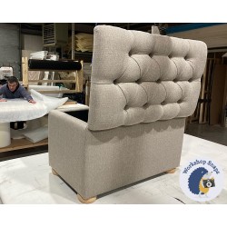 Dean Deep Buttoned Lid Storage Ottoman 79 x 46cm (31 x 18") Textured Weave Stone - 1.5ins Light Bun Leg 226755 Dean Deep Buttoned Lid Storage Ottoman 79 x 46cm (31 x 18") Textured Weave Stone - 1.5ins Light Bun Leg 226755