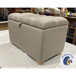 Dean Deep Buttoned Lid Storage Ottoman 79 x 46cm (31 x 18") Textured Weave Stone - 1.5ins Light Bun Leg 226755 Dean Deep Buttoned Lid Storage Ottoman 79 x 46cm (31 x 18") Textured Weave Stone - 1.5ins Light Bun Leg 226755