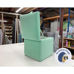 Brechfa Plain Lid Storage Ottoman 48 x 48cm (19 x 19") COM Linwood Omega Velvet Mint Green 9458