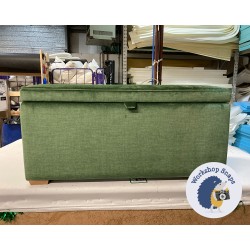 Brechfa Plain Lid Storage Ottoman 102 x 48cm (40 x 19") Easycare Velvet Apple - 2.5cm Natural Square 9303