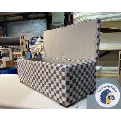 Brechfa Plain Lid Storage Ottoman 119 x 53cm (47 x 21") COM Titley & Marr Chequers Indigo - Piping in JBrown Coastal Raspberry - 1ins Dark Square Feet 237619 Brechfa Plain Lid Storage Ottoman 119 x 53cm (47 x 21") COM Titley & Marr Chequers Indigo - Piping in JBrown Coastal Raspberry - 1ins Dark Square Feet 237619