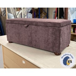 Brechfa Plain Lid Storage Ottoman 119 x 53cm (47 x 21") House Velvet Aubergine - 1.5ins Dark Bun Foot 232505 Brechfa Plain Lid Storage Ottoman 119 x 53cm (47 x 21") House Velvet Aubergine - 1.5ins Dark Bun Foot 232505