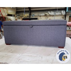 Brechfa Plain Lid Storage Ottoman 119 x 53cm (47 x 21") Textured Weave Slate - Dark Square Feet 2184765 Brechfa Plain Lid Storage Ottoman 119 x 53cm (47 x 21") Textured Weave Slate - Dark Square Feet 2184765