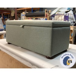 Brechfa Plain Lid Storage Ottoman 119 x 53cm (47 x 21") Wool Plain Sage - 1.5ins Dark Bun Foot 238212 Brechfa Plain Lid Storage Ottoman 119 x 53cm (47 x 21") Wool Plain Sage - 1.5ins Dark Bun Foot 238212