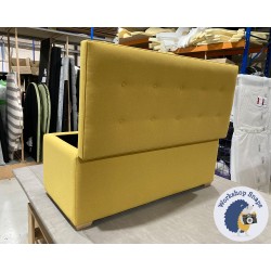 Sherwood Shallow Buttoned & Piped Lid Ottoman 119 x 53cm (47 x 21") Faux Wool Mustard - 1" Light Square 223975