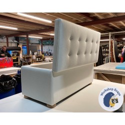 Sherwood Shallow Buttoned & Piped Lid Ottoman 119 x 53cm (47 x 21") House Cotton Pearl - 1.5ins Light Bun Foot 236773