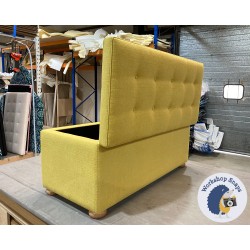 Sherwood Shallow Buttoned & Piped Lid Ottoman 119 x 53cm (47 x 21") Soft Weave Mustard - 1.5" Light Bun Foot 9224835