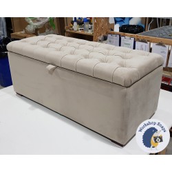 Dean Deep Buttoned Lid Storage Ottoman 119 x 53cm (47 x 21") Amalfi Cobblestone - 1ins Dark Square Legs 220431