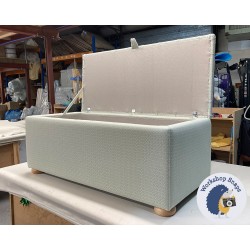 Dean Deep Buttoned Lid Storage Ottoman 119 x 53cm (47 x 21") Diamond Weave Seafoam - 1.5ins Light Bun Foot 238695