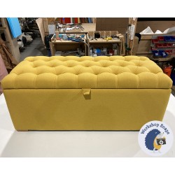 Dean Deep Buttoned Lid Storage Ottoman 119 x 53cm (47 x 21") Faux Wool Mustard  - 1ins Light Square Foot 226206