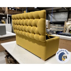 Dean Deep Buttoned Lid Storage Ottoman 119 x 53cm (47 x 21") Faux Wool Mustard  - 1ins Light Square Foot 226206