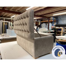 Dean Deep Buttoned Lid Storage Ottoman 119 x 53cm (47 x 21") Marbled Velvet Linen - 1ins Light Square Foot 237298