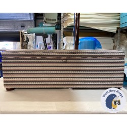 Sherwood Shallow Buttoned & Piped Lid Ottoman 152 x 53cm (60 x 21") COM Romo Taza Briar Rose - 1.5ins Dark Bun Foot 231325