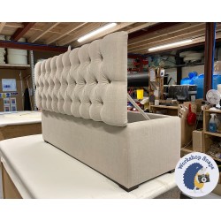 Dean Deep Buttoned Lid Storage Ottoman 152 x 53cm (60 x 21") Brushed Linen Chamois - 1ins Dark Square Foot - 236410 Dean Deep Buttoned Lid Storage Ottoman 152 x 53cm (60 x 21") Brushed Linen Chamois - 1ins Dark Square Foot - 236410