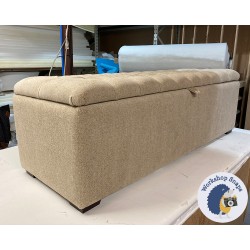 Dean Deep Buttoned Lid Storage Ottoman 152 x 53cm (60 x 21") COM Kirkby Design Fleck Putty - 1ins Dark Square 236918 Dean Deep Buttoned Lid Storage Ottoman 152 x 53cm (60 x 21") COM Kirkby Design Fleck Putty - 1ins Dark Square 236918