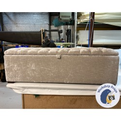 Dean Deep Buttoned Lid Storage Ottoman 152 x 53cm (60 x 21") Crushed Velvet Hessian - 1ins Dark Square Feet 232750 Dean Deep Buttoned Lid Storage Ottoman 152 x 53cm (60 x 21") Crushed Velvet Hessian - 1ins Dark Square Feet 232750