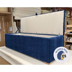 Dean Deep Buttoned Lid Storage Ottoman 152 x 53cm (60 x 21") Eco Bobble Navy - 2.5cm Square Foot Natural 9405 Dean Deep Buttoned Lid Storage Ottoman 152 x 53cm (60 x 21") Eco Bobble Navy - 2.5cm Square Foot Natural 9405
