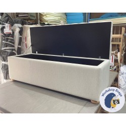 Dean Deep Buttoned Lid Storage Ottoman 152 x 53cm (60 x 21") House Linen Cotton - 1.5" Light Bun Feet 224355 Dean Deep Buttoned Lid Storage Ottoman 152 x 53cm (60 x 21") House Linen Cotton - 1.5" Light Bun Feet 224355