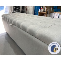 Dean Deep Buttoned Lid Storage Ottoman 152 x 53cm (60 x 21") House Linen Cotton - 1.5" Light Bun Feet 224355 Dean Deep Buttoned Lid Storage Ottoman 152 x 53cm (60 x 21") House Linen Cotton - 1.5" Light Bun Feet 224355