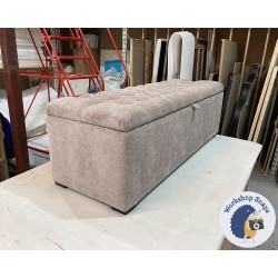 Dean Deep Buttoned Lid Storage Ottoman 152 x 53cm (60 x 21") House Velvet Mushroom - 1ins Dark Square Leg 227912 Dean Deep Buttoned Lid Storage Ottoman 152 x 53cm (60 x 21") House Velvet Mushroom - 1ins Dark Square Leg 227912