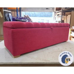 Dean Deep Buttoned Lid Storage Ottoman 152 x 53cm (60 x 21") House Weave Fuchsia - 1ins Light Square Feet 218212 Dean Deep Buttoned Lid Storage Ottoman 152 x 53cm (60 x 21") House Weave Fuchsia - 1ins Light Square Feet 218212