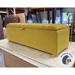 Dean Deep Buttoned Lid Storage Ottoman 152 x 53cm (60 x 21") Soft Weave Mustard - 1.5ins Light Bun Foot 236752 Dean Deep Buttoned Lid Storage Ottoman 152 x 53cm (60 x 21") Soft Weave Mustard - 1.5ins Light Bun Foot 236752