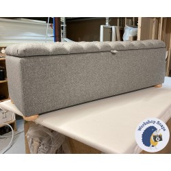 Dean Deep Buttoned Lid Storage Ottoman 152 x 53cm (60 x 21") Wool Plain Mid Grey - 1.5ins Light Bun Foot 234970 Dean Deep Buttoned Lid Storage Ottoman 152 x 53cm (60 x 21") Wool Plain Mid Grey - 1.5ins Light Bun Foot 234970