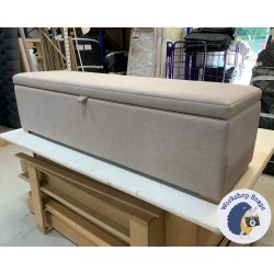 Brechfa Plain Lid Storage Ottoman 183 x 53cm (72 x 21") House Weave Light Grey - 1ins Light Square Feet 222084