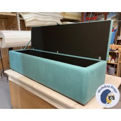 Brechfa Plain Lid Storage Ottoman 183 x 53cm (72 x 21") Soft Weave Lagoon - 1ins Dark Square Leg 231269