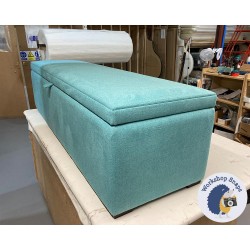 Brechfa Plain Lid Storage Ottoman 183 x 53cm (72 x 21") Soft Weave Lagoon - 1ins Dark Square Leg 231269