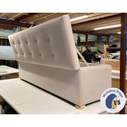 Sherwood Shallow Buttoned & Piped Lid Ottoman 183 x 53cm (72 x 21") COM Romo Linara Perlino - 1.5ins Light Bun Foot 236764