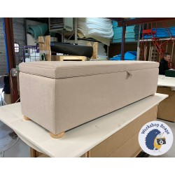 Sherwood Shallow Buttoned & Piped Lid Ottoman 183 x 53cm (72 x 21") COM Romo Linara Perlino - 1.5ins Light Bun Foot 236764