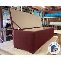 Dean Deep Buttoned Lid Storage Ottoman 183 x 53cm (72 x 21") COM Morris & Co Riskin Wine - 1ins Dark Square Foot 236262 Dean Deep Buttoned Lid Storage Ottoman 183 x 53cm (72 x 21") COM Morris & Co Riskin Wine - 1ins Dark Square Foot 236262