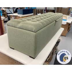Dean Deep Buttoned Lid Storage Ottoman 183 x 53cm (72 x 21") House Cotton Forest - 1ins Dark Square Foot Dean Deep Buttoned Lid Storage Ottoman 183 x 53cm (72 x 21") House Cotton Forest - 1ins Dark Square Foot