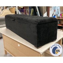Dean Deep Buttoned Lid Storage Ottoman 183 x 53cm (72 x 21") House Velvet Black - 1ins Dark Square Foot 232114 Dean Deep Buttoned Lid Storage Ottoman 183 x 53cm (72 x 21") House Velvet Black - 1ins Dark Square Foot 232114