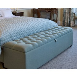 Dean Deep Buttoned Lid Storage Ottoman 183 x 53cm (72 x 21") House Cotton Forest - 1ins Dark Tapered Feet Dean Deep Buttoned Lid Storage Ottoman 183 x 53cm (72 x 21") House Cotton Forest - 1ins Dark Tapered Feet