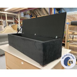 Dean Deep Buttoned Lid Storage Ottoman 183 x 53cm (72 x 21") House Velvet Black - 1ins Dark Square Foot 232114 Dean Deep Buttoned Lid Storage Ottoman 183 x 53cm (72 x 21") House Velvet Black - 1ins Dark Square Foot 232114