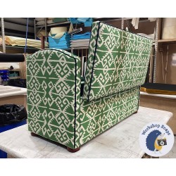 Caldey Plain Lid Curved Arm Storage Ottoman 144 x 56cm (56.5 x 22") COM Haines Collection - Contrast Piped COM - Dark Bun Feet 226056