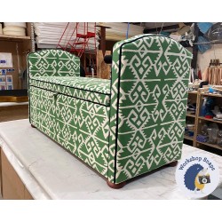 Caldey Plain Lid Curved Arm Storage Ottoman 144 x 56cm (56.5 x 22") COM Haines Collection - Contrast Piped COM - Dark Bun Feet 226056