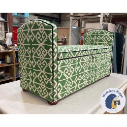 Caldey Plain Lid Curved Arm Storage Ottoman 144 x 56cm (56.5 x 22") COM Haines Collection - Contrast Piped COM - Dark Bun Feet 226056