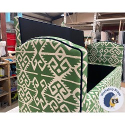 Caldey Plain Lid Curved Arm Storage Ottoman 144 x 56cm (56.5 x 22") COM Haines Collection - Contrast Piped COM - Dark Bun Feet 226056