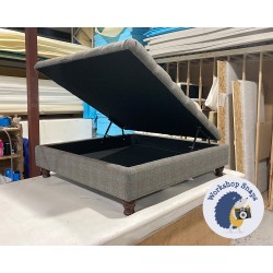 BESPOKE SIZE Savernake Deep Buttoned Lid Medium Depth Storage Footstool 114 x 114cm (45 x 45") COM Prestigious Textiles Strathmore Fabric - 4ins Turned Mahogany Leg 6829 BESPOKE SIZE Savernake Deep Buttoned Lid Medium Depth Storage Footstool 114 x 114cm (45 x 45") COM Prestigious Textiles Strathmore Fabric - 4ins Turned Mahogany Leg 6829