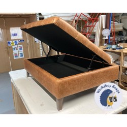 BESPOKE SIZE Savernake Deep Buttoned Lid Medium Depth Storage Footstool 122 x 91cm (48 x 36") Antique Matt Leather Bridle - 6ins Concave Washed Oak Leg 7441 BESPOKE SIZE Savernake Deep Buttoned Lid Medium Depth Storage Footstool 122 x 91cm (48 x 36") Antique Matt Leather Bridle - 6ins Concave Washed Oak Leg 7441