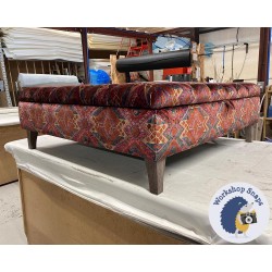 Savernake Deep Buttoned Lid Medium Depth Storage Footstool 122 x 122cm (48 x 48") Linwood Symmetrical Velvet - 6ins Concave Washed Oak Leg 229824 Savernake Deep Buttoned Lid Medium Depth Storage Footstool 122 x 122cm (48 x 48") Linwood Symmetrical Velvet - 6ins Concave Washed Oak Leg 229824