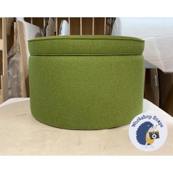 Thetford Plain & Piped Lid Full Depth Round Storage Footstool 76cm (30") Wool Plain Apple 7709