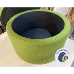 Thetford Plain & Piped Lid Full Depth Round Storage Footstool 76cm (30") Wool Plain Apple 7709