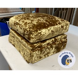 Kielder Valanced Footstool 61x61cm (24 x 24") COM Modelli Lusso Burnished Gold 8500