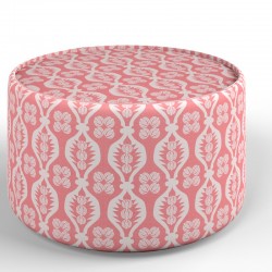 Galloway Glass Insert Drum Stool 61 x 33cm (24 x 13") in Charlotte Gaisford Georgie Girl 2 Pink - No Trim