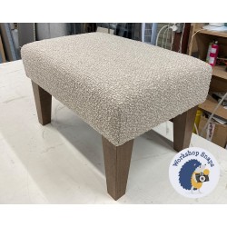 Arden Plain Top Footstool 61 x 41cm (24 x 16") Large Boucle Mink - 22.9cm Tapered Leg Oak 9595